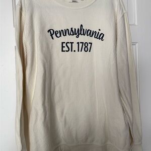 Cream 'Pennsylvania EST. 1787' Ribbed Sweatshirt